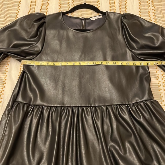 Calista Faux Leather Black Dress - Picture 10 of 11